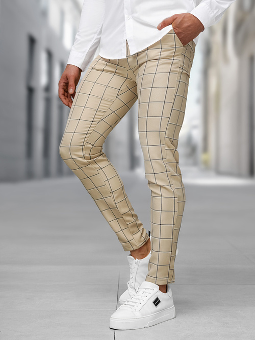 Férfi chino nadrág bézs OZONEE DJ/5522Z