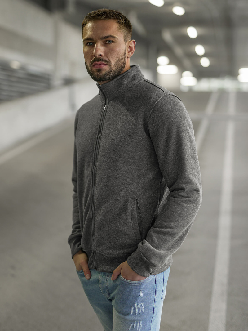 Férfi Pulóver Sötét-Szürke OZONEE JS/2002Z