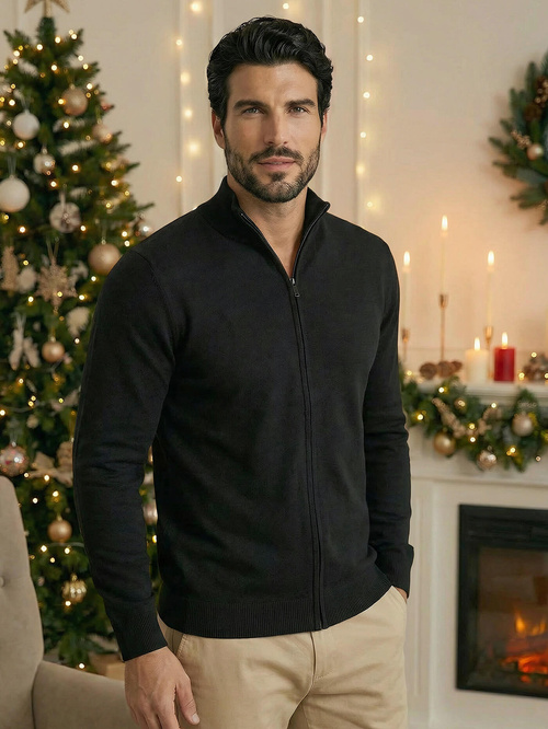 Férfi Pulóver Fekete OZONEE NB/MM6004/4Z