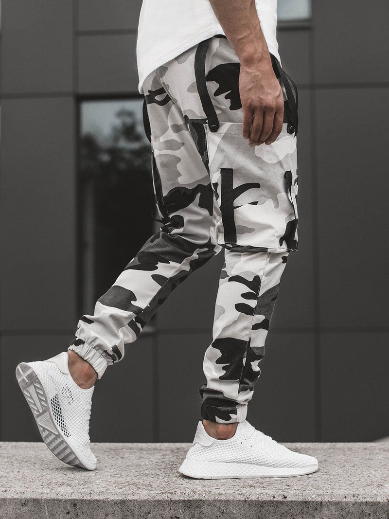 Férfi nadrág jogger Fekete-fehér OZONEE O/11102