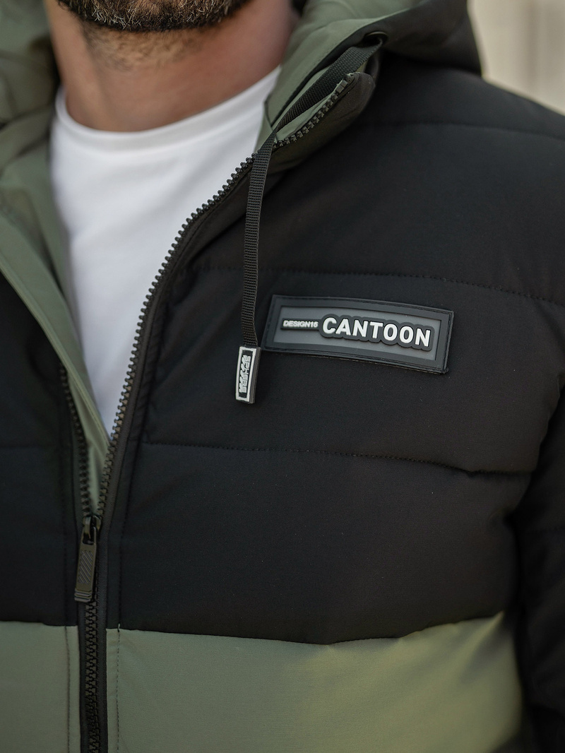 Férfi téli parka kabát fekete-zöld OZONEE JS/31M5083/136