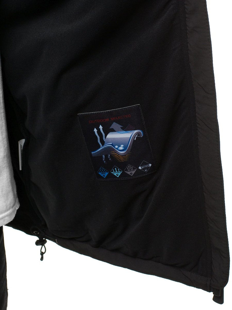 Férfi kapucnis softshell kabát fekete-narancs OZONEE GE/12268