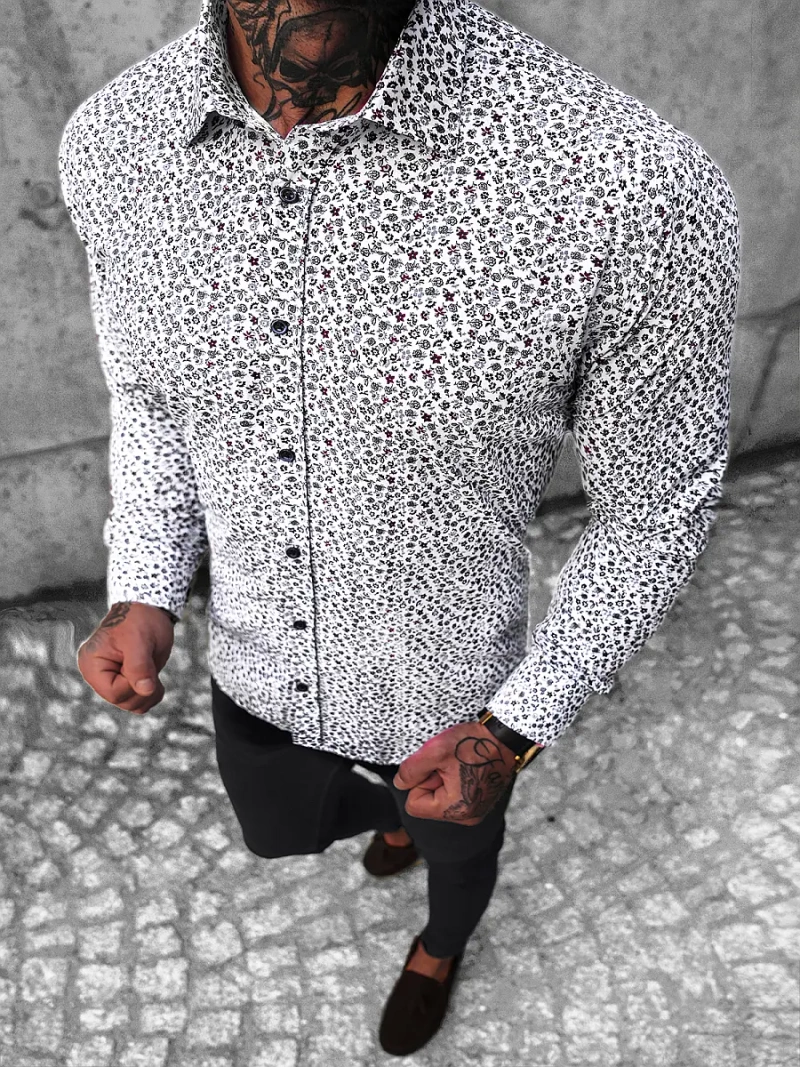 Férfi Ing Fehér OZONEE O/3422Z