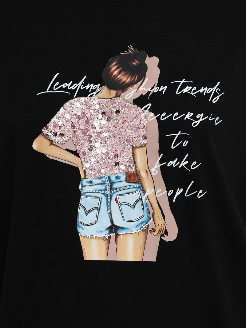 Női polo fekete OZONEE JS/95T2573/3