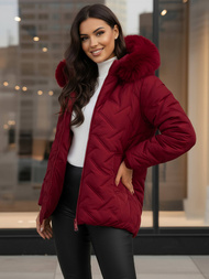 Női téli kabát bordó OZONEE JS/16M9296/06Z