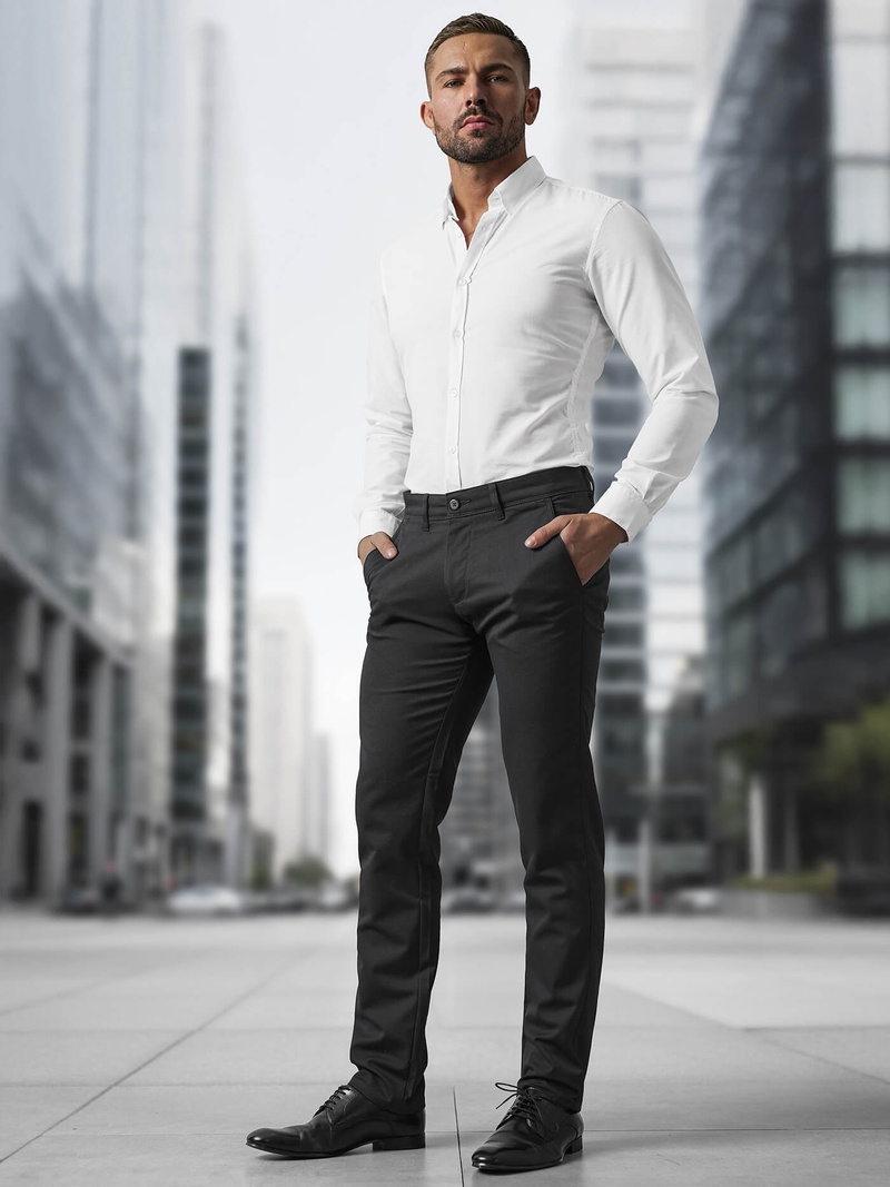 Férfi Nadrág Fekete OZONEE V/5100