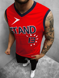 Férfi ujjatlan póló Piros OZONEE JS/68S10175