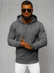 Férfi kapucnis pulóver sötét-szürke OZONEE JS/2008Z