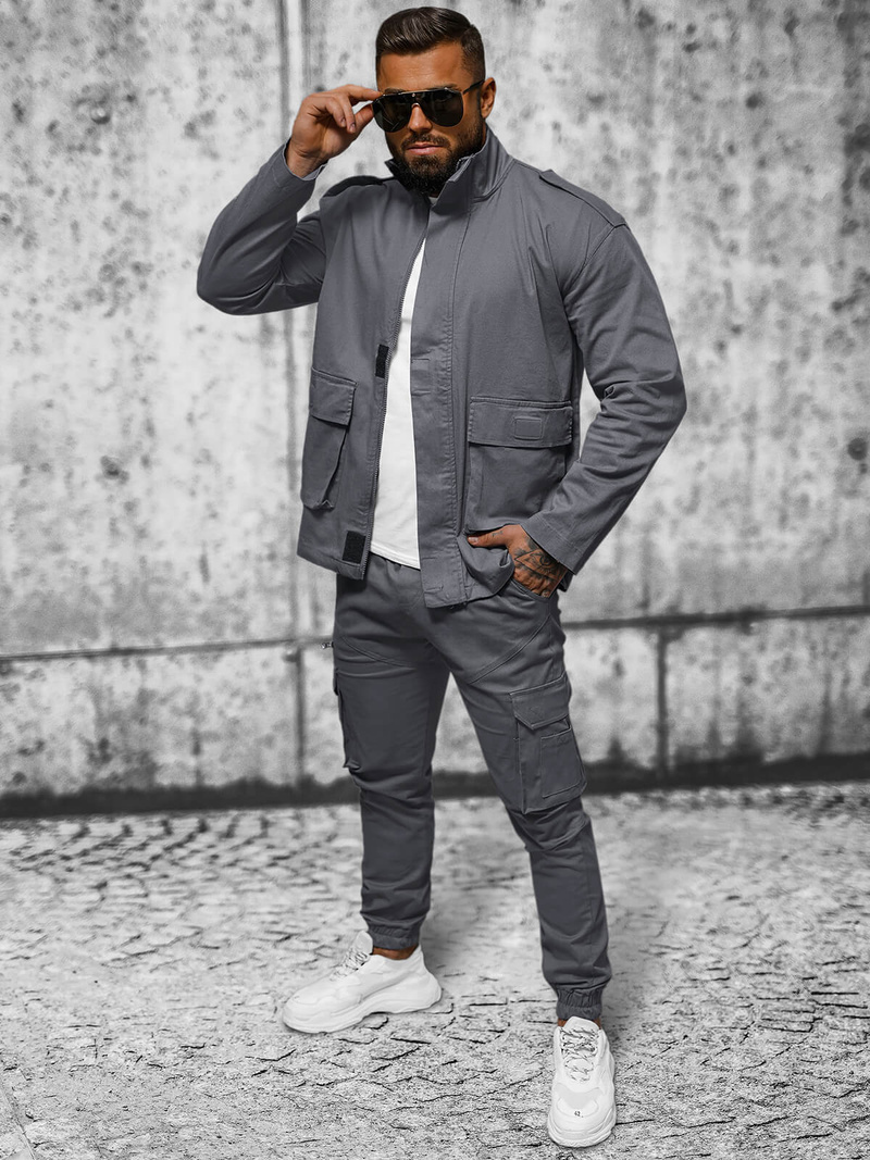 Férfi kabát grafit OZONEE O/G3035