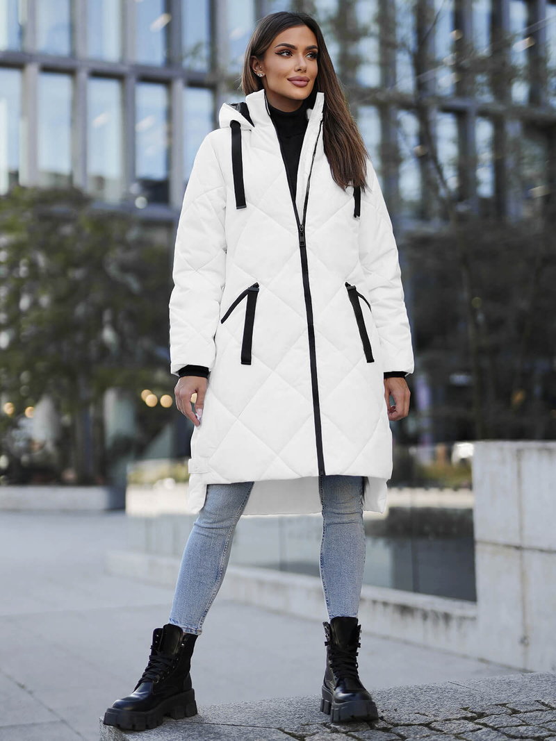 Női téli kabát fehér OZONEE JS/5M3168/281