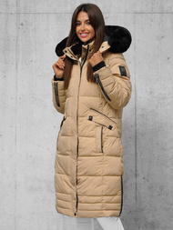 Női téli kabát bézs OZONEE O/W377