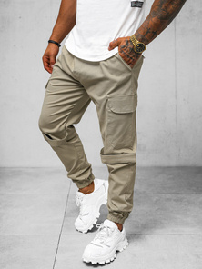 Férfi chino jogger nadrág bézs OZONEE O/G3014Z