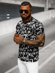 Férfi Póló Fekete OZONEE O/T1268/3