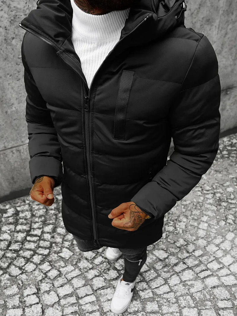 Férfi Steppelt Kabát Fekete OZONEE JS/M2203