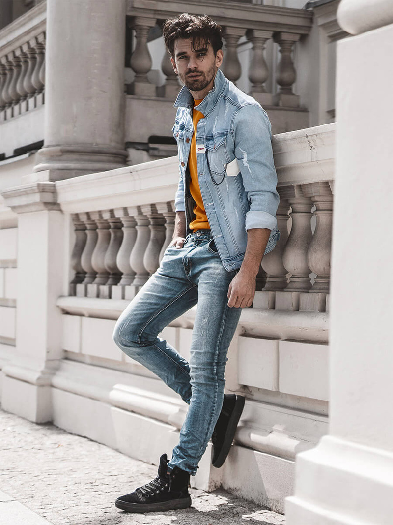 Férfi farmer dzseki kék OZONEE G/600