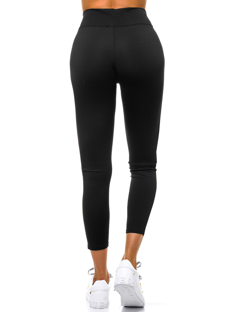 Női leggings fekete-sárga OZONEE JS/YW06019/1/52