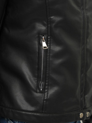 Női Bőrdzseki Fekete OZONEE JS/11Z8008