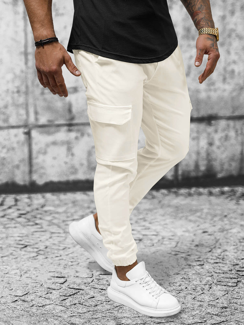 Férfi Chino Nadrág Ekrü OZONEE O/P4051