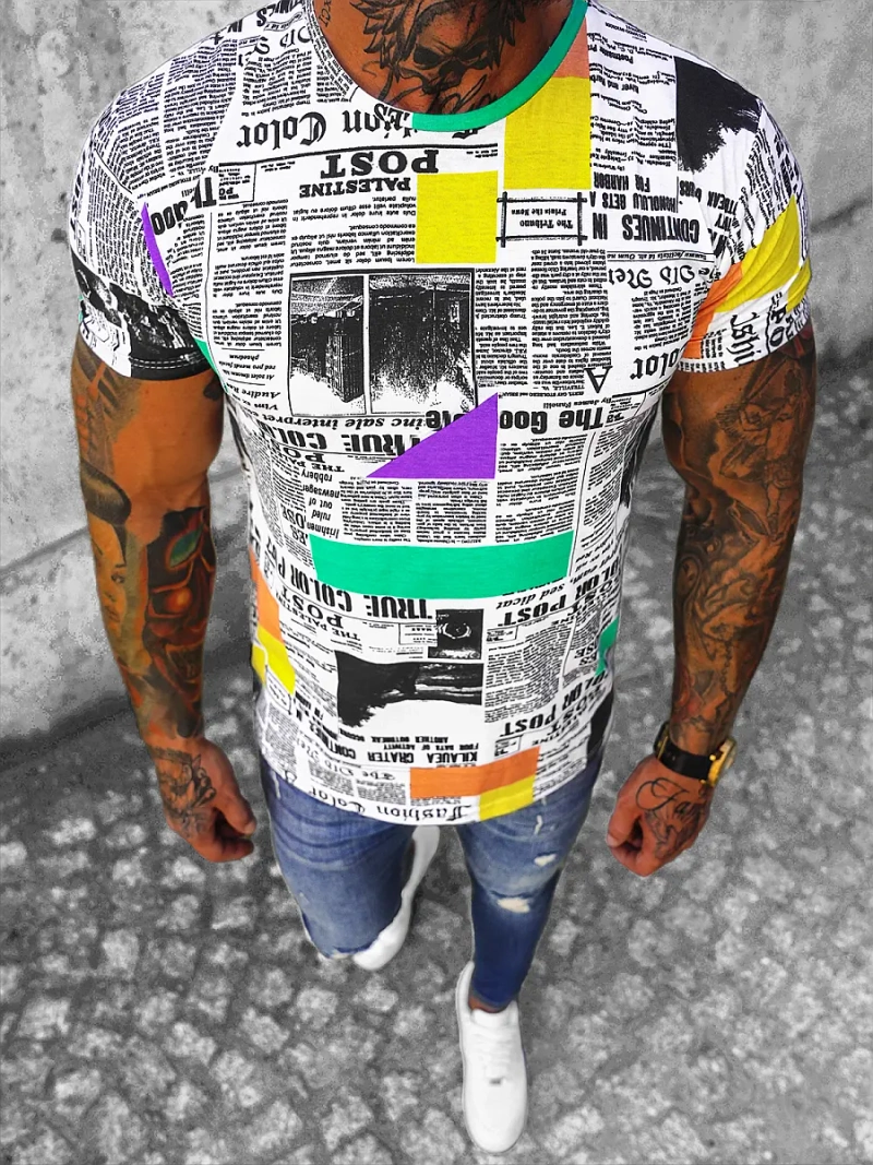 Férfi Póló Színes OZONEE O/BL49Z