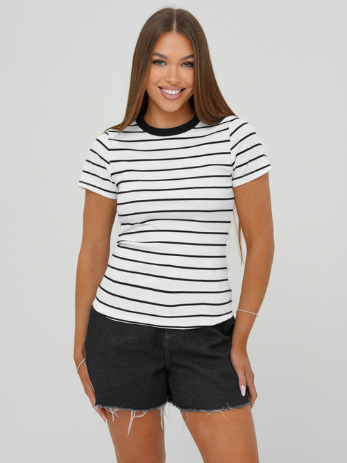 Női polo fehér OZONEE JS/96T659/1