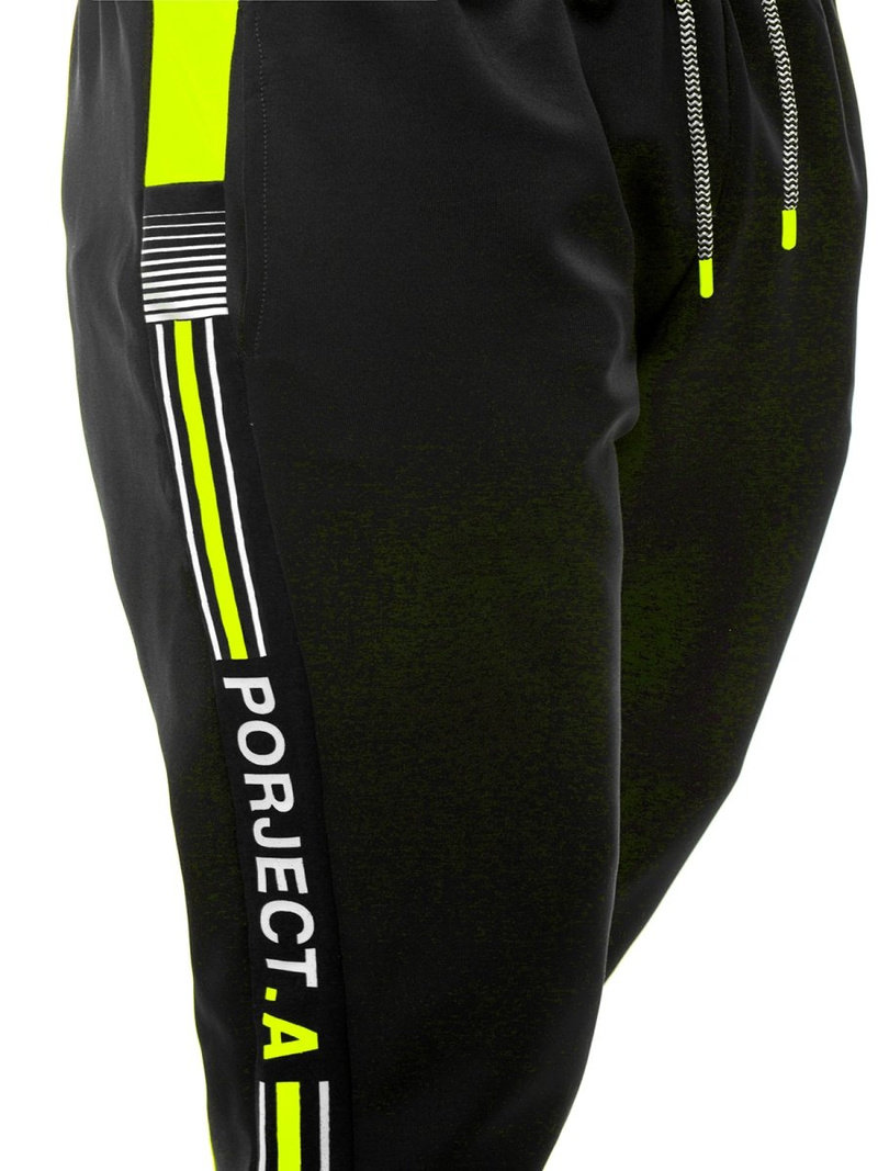 Férfi melegítő nadrág Fekete-zöld OZONEE JS/AM120