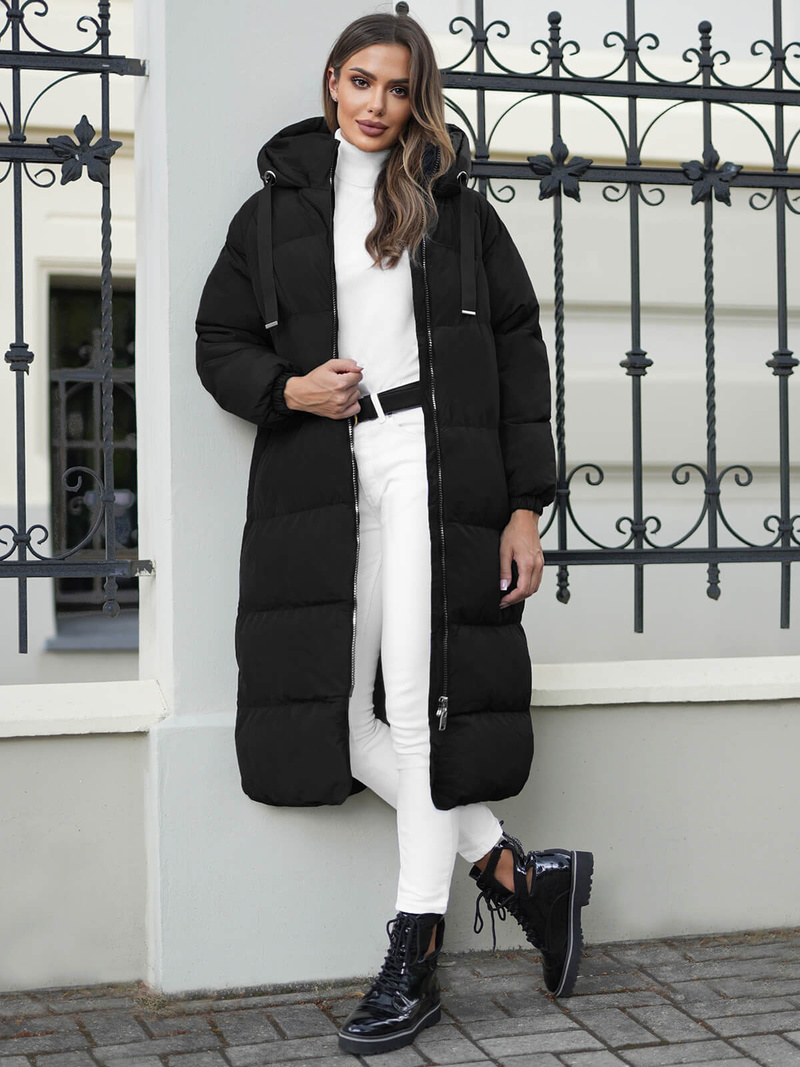 Női téli kabát fekete OZONEE JS/5M3163/392Z