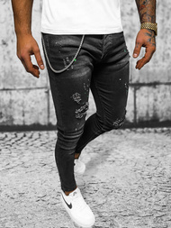 Férfi Farmer Nadrág fekete OZONEE O/MB460