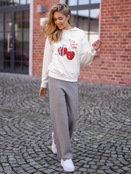 Női kapucnis pulóver Fehér OZONEE JS/8B856/1