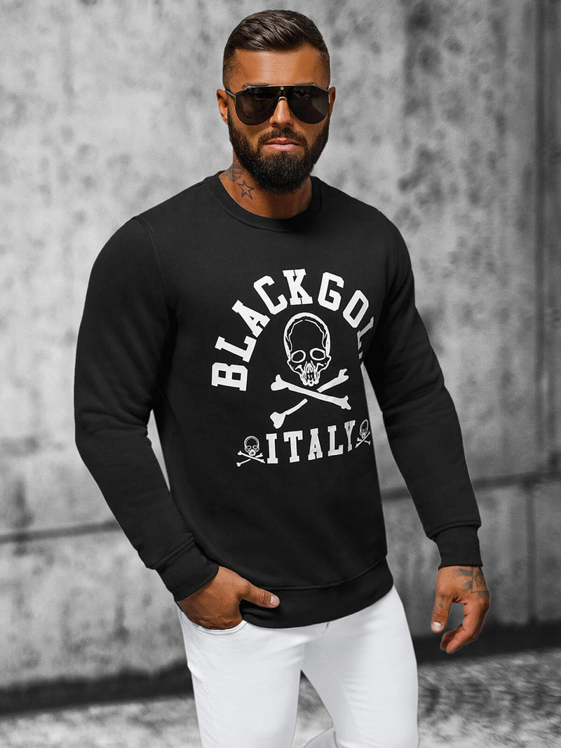 Férfi pulóver fekete OZONEE NB/MF2013