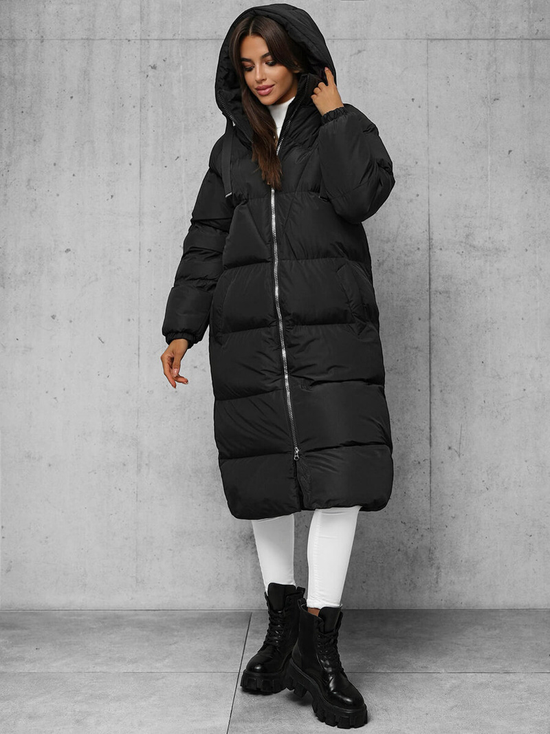 Női téli kabát fekete OZONEE JS/5M3163/392Z