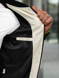 Férfi bőrdzseki ecru OZONEE JS/11Z8107