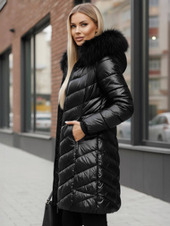 Női téli kabát fekete OZONEE JS/16M9100/392Z