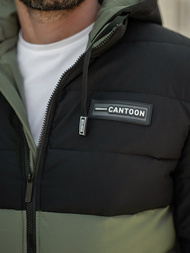 Férfi téli parka kabát fekete-zöld OZONEE JS/31M5083/136