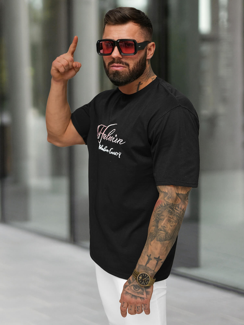 Férfi Póló Fekete OZONEE O/YN2/632