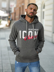 Férfi kapucnis felső grafit OZONEE JS/8B1736/5