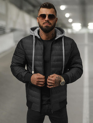 Férfi kabát fekete OZONEE JS/8M985/392