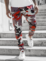 Férfi nadrág jogger bordó-bézs OZONEE G/11144