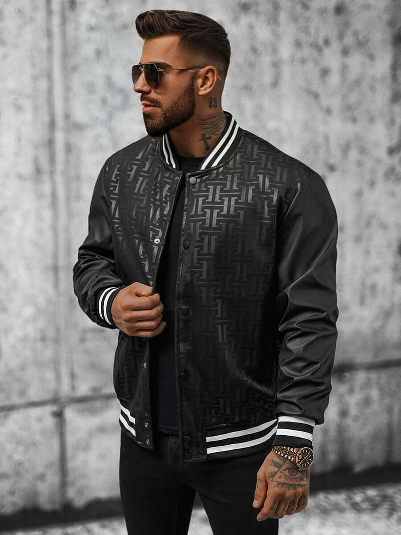 Férfi átmeneti bomber dzseki fekete OZONEE O/3A172