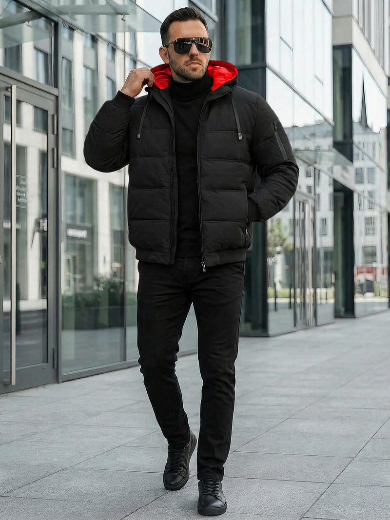 Férfi kabát fekete OZONEE JS/31M5003Z