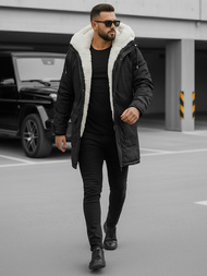 Férfi téli parka kabát fekete OZONEE JS/5M120/392Z