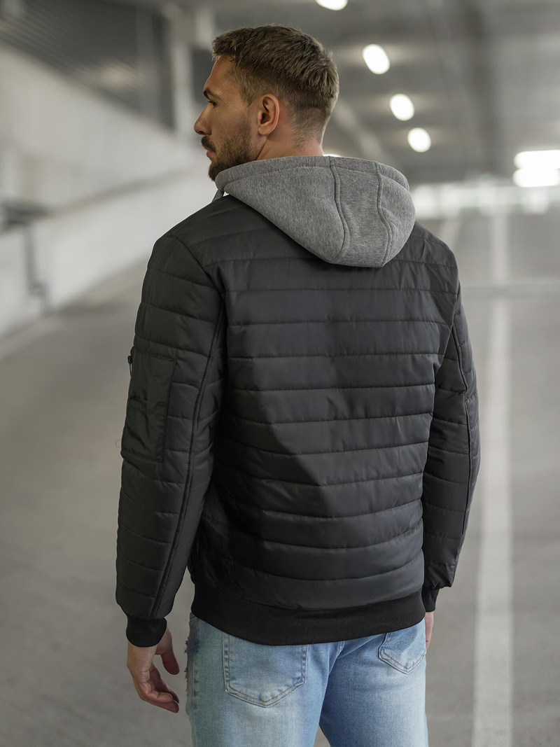 Férfi kabát fekete OZONEE JS/8M985/392Z