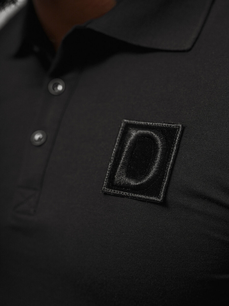 Férfi galléros póló fekete OZONEE NB/MT3105Z