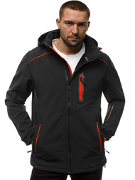 Férfi kapucnis softshell kabát fekete-narancs OZONEE GE/12259Z