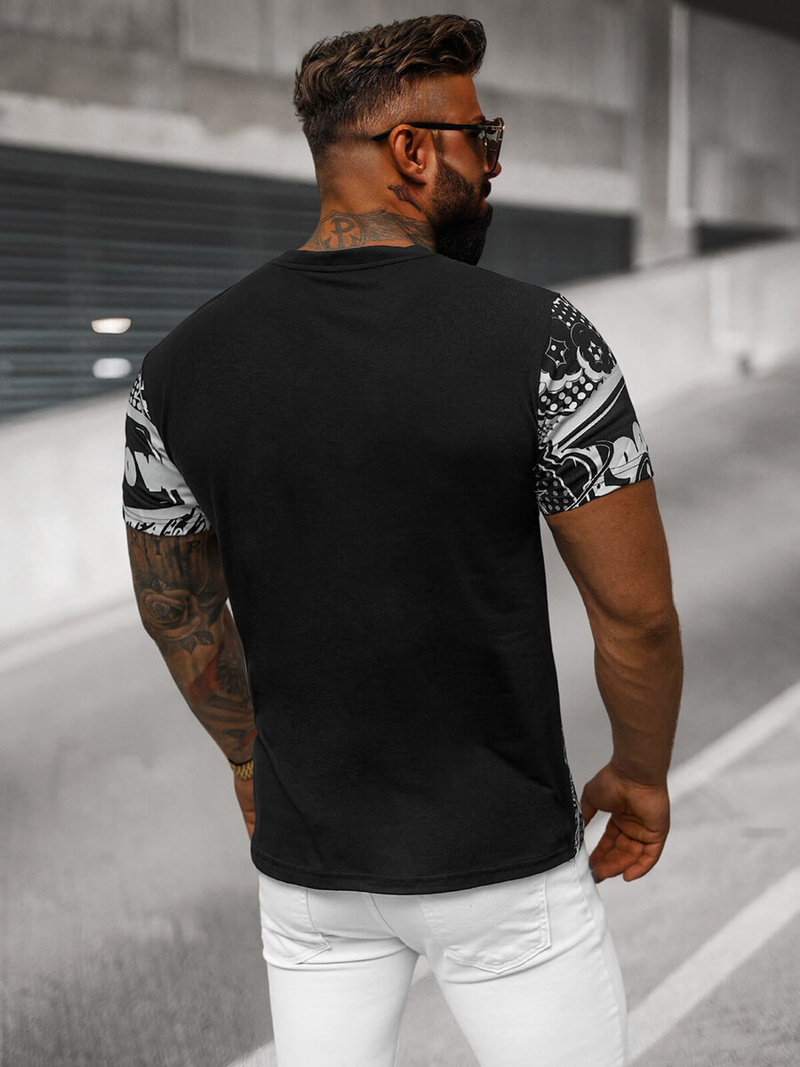 Férfi Póló Fekete OZONEE O/T137/3