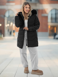 Női téli kabát fekete OZONEE JS/16M9121/392Z