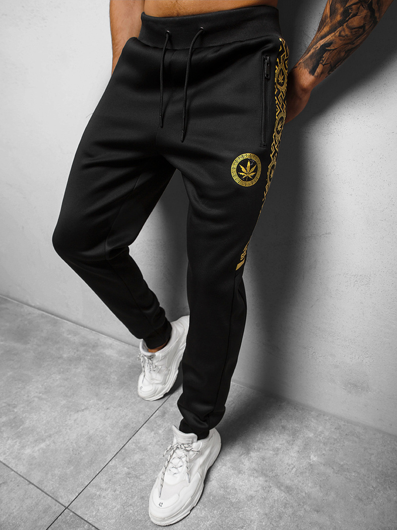 Férfi melegítő nadrág Fekete-Arany OZONEE O/HM663