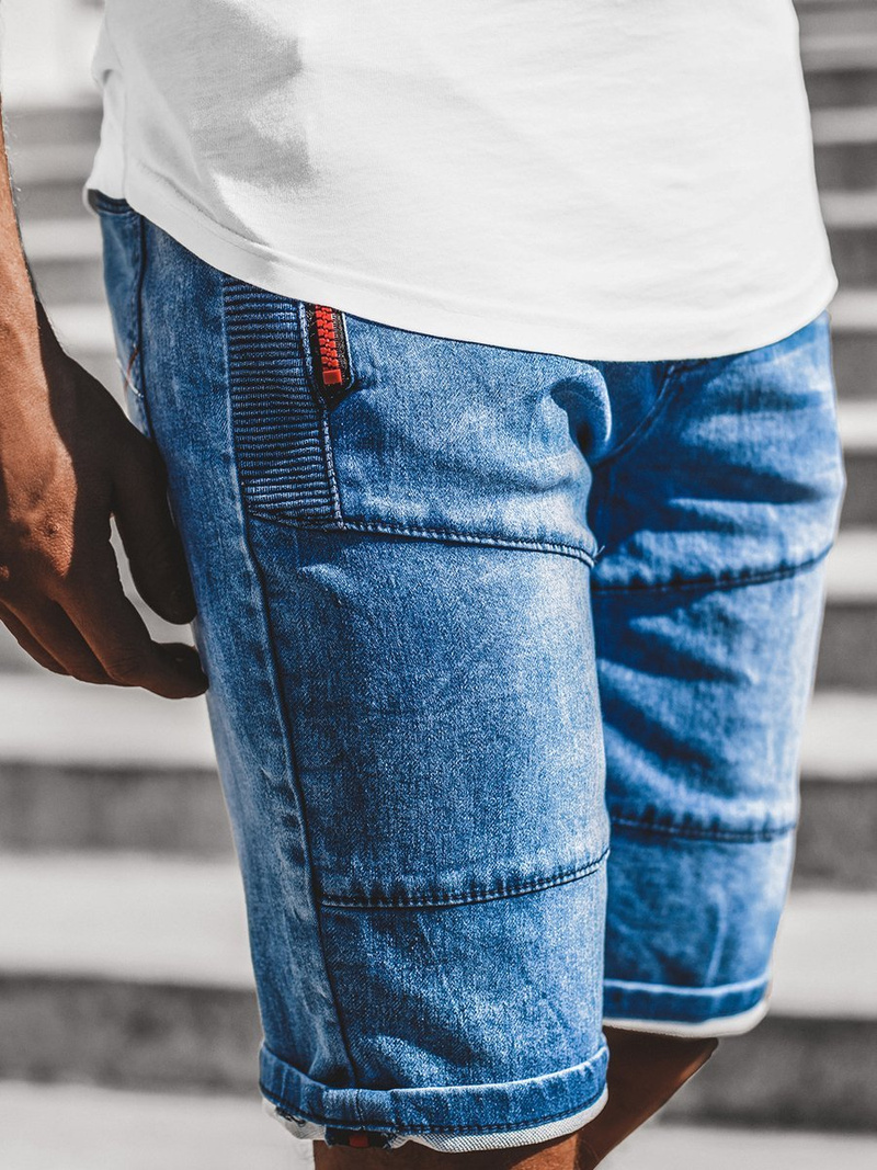 Férfi farmer rövidnadrág Kék OZONEE RF/HY348