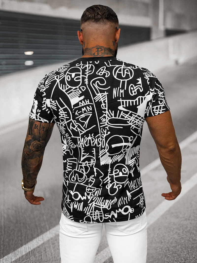 Férfi Póló Fekete OZONEE O/T1269/3