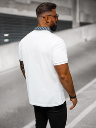 Férfi galléros póló fehér OZONEE O/DA803