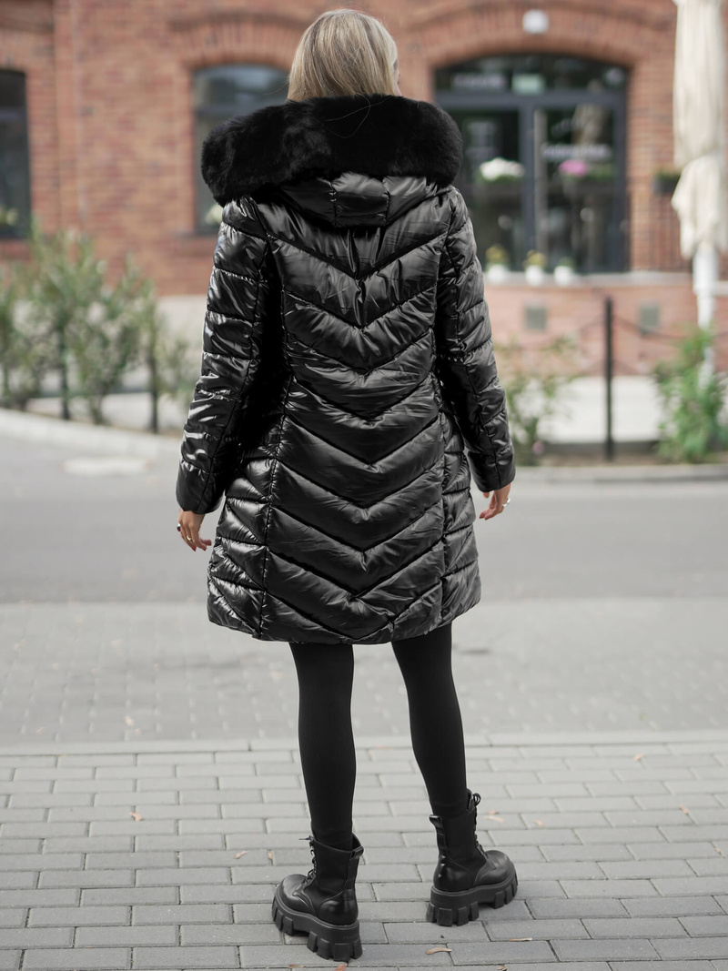 Női téli kabát fekete OZONEE JS/16M9100/392Z